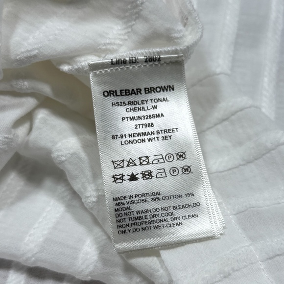 Orlebar Brown Ridley Tonal Striped Chenille White L/S Polo Shirt Mens XL - Picture 8 of 9